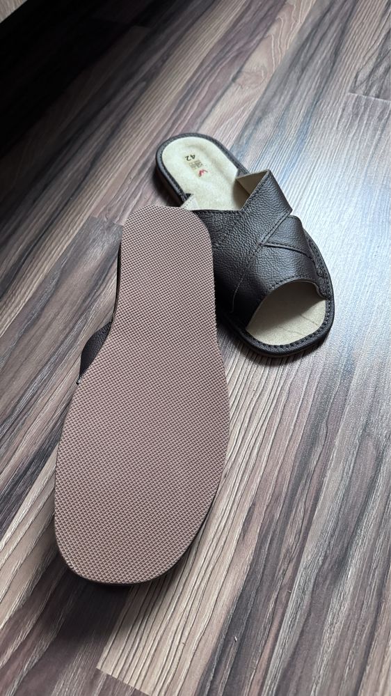 Тапочки чоловічі шкіряні домашні, для дому тапки мужские, кожаные