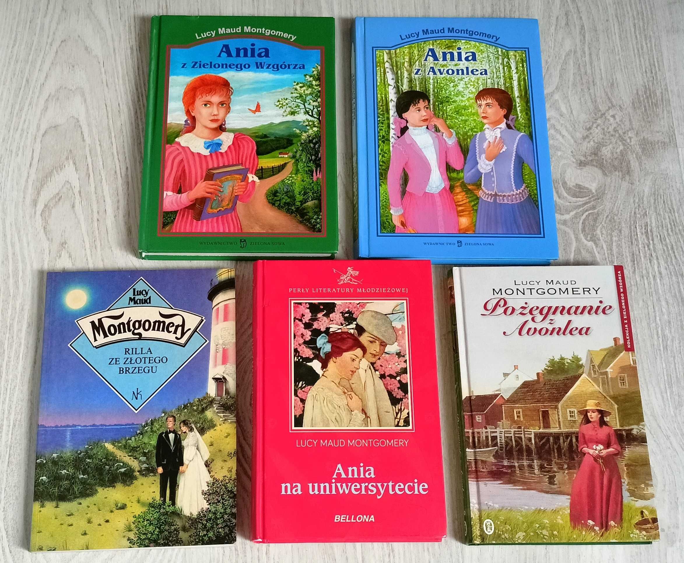 5x Montgomery Ania z Zielonego Wzgórza Avonlea Na uniwersytecie Rilla