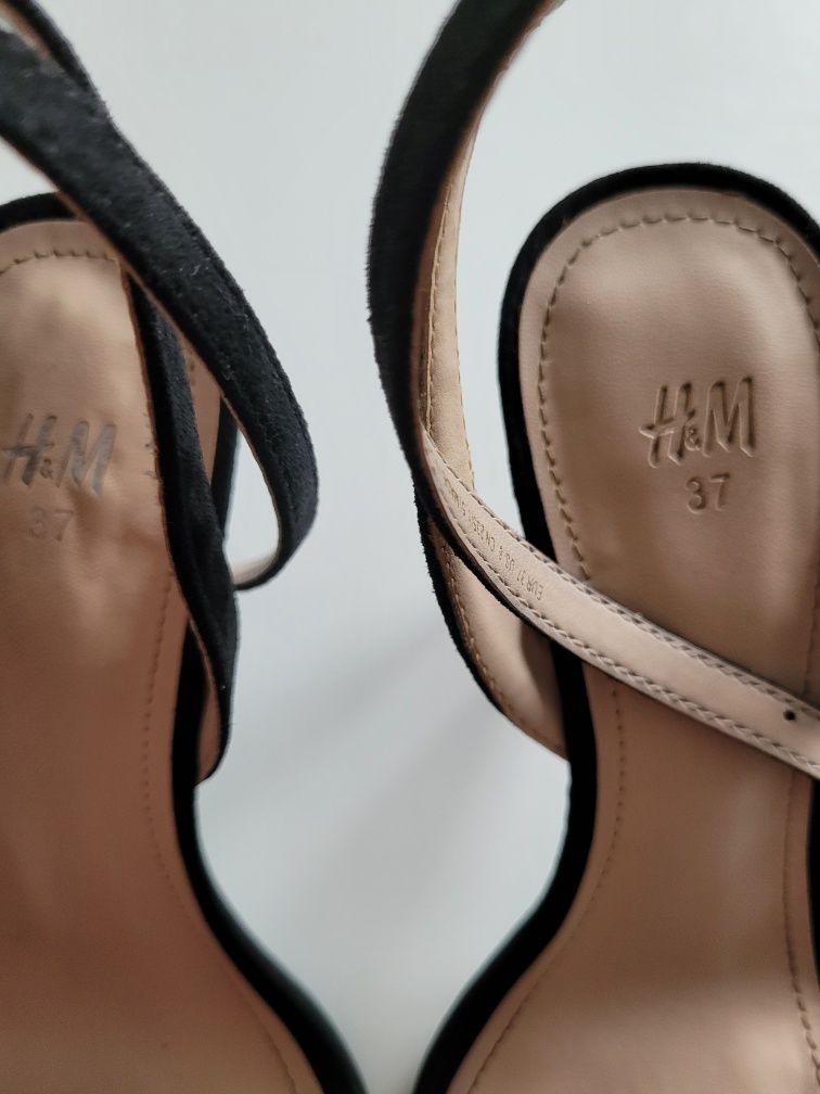 Sandały H&M 37, zamszowe