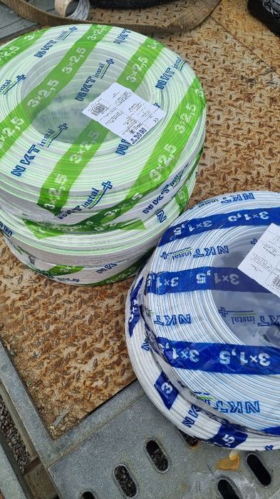 Kable  elektryczne przewody elektryczne płaskie ydyp 3x2.5  3x1.5 nkt