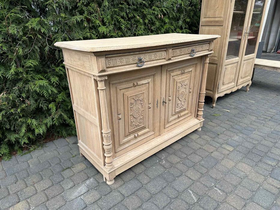 Komoda francuska oczyszczona szuflady dąb Ludwik XV