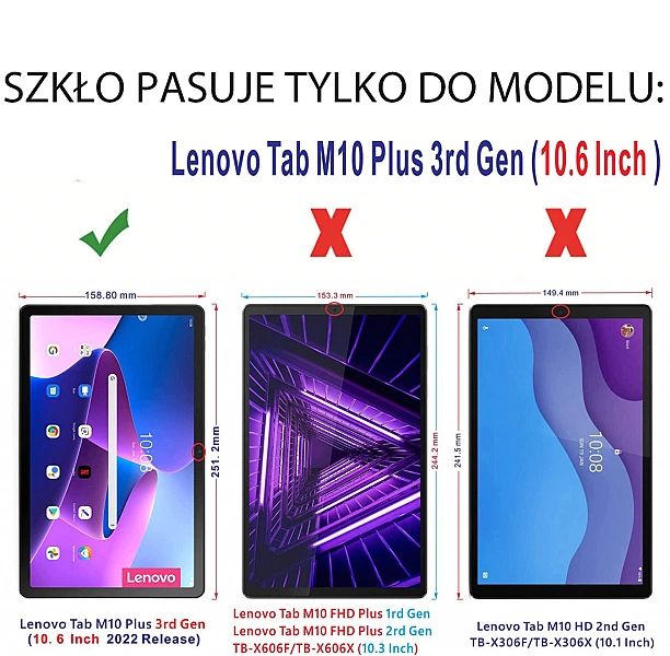 Szkło Hartowane do Lenovo Tab M10 Plus 10.6/3rd Gen