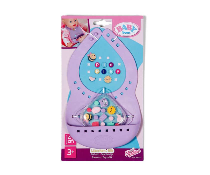 Нагрудник для ляльки Baby Born Pinplay – Стильне годування 837221