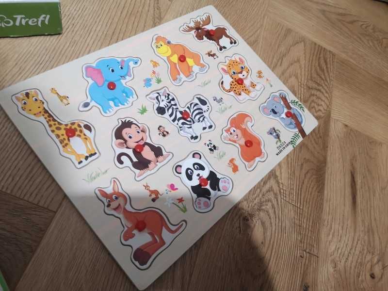 Zestaw zabawek puzzle drewniane Peppa Pig Bing 2+ (dla dwulatka)