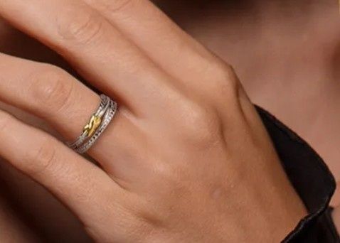 Piękny pierścionek pozłacany pierścionek powlekany złotem 18K