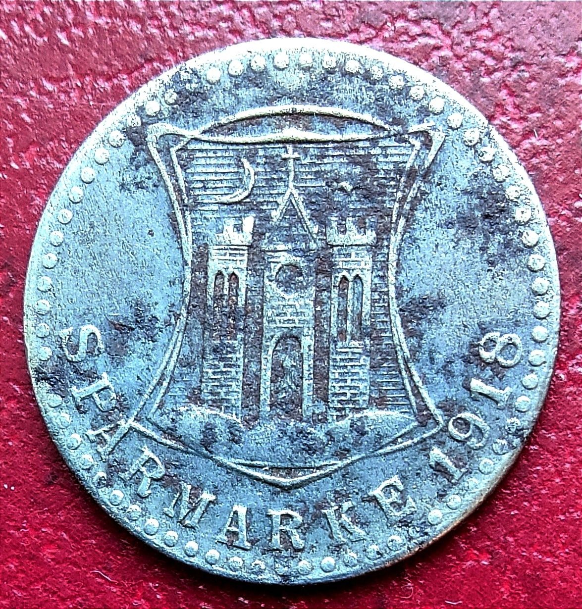 Sparmarke 10 Fenigów 1918 Munsterberg (Ziębice).