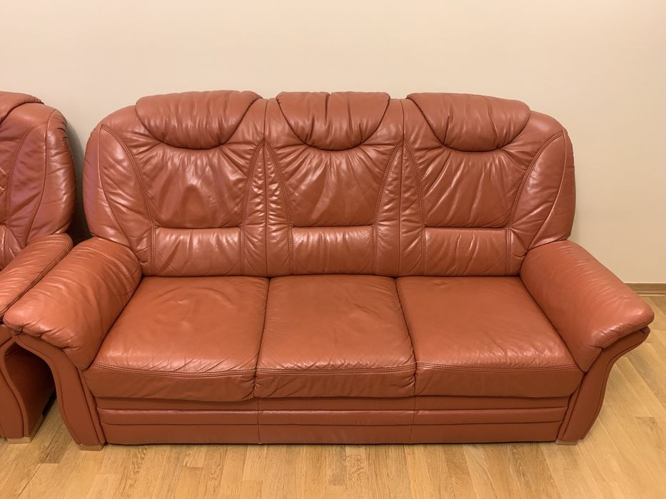 Шкіряні дивани 3+2+1. Розкладний