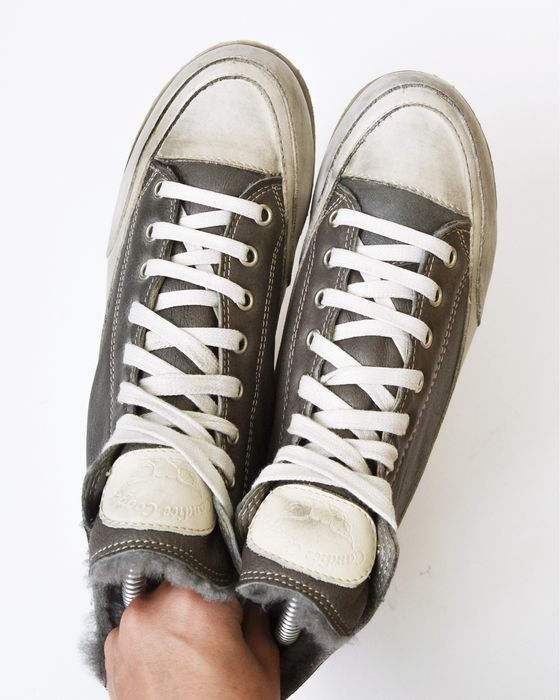 Брендові оригінальні сірі шкіряні ЗИМОВІ черевики CANDICE COOPER