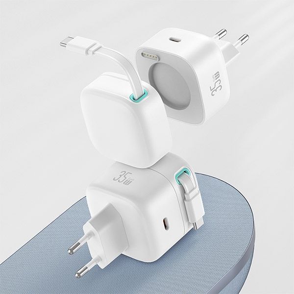 Ładowarka Sieciowa USAMS 35W PD+QC z Kablem USB-C, GaN Fast Charging