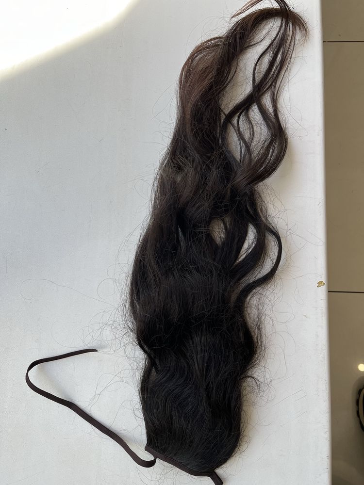 шиньён -хвост из натуральных не окрашенных волос