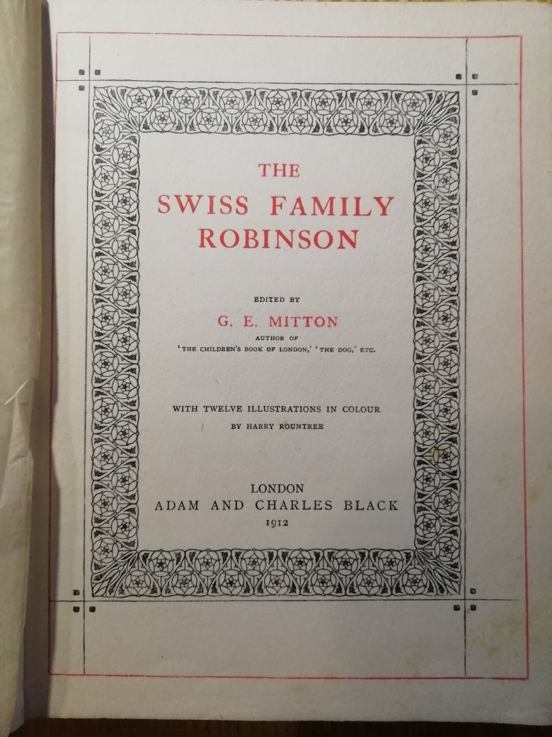 !Старинная книга!The swiss family Robinson, швейцарский Робинзон