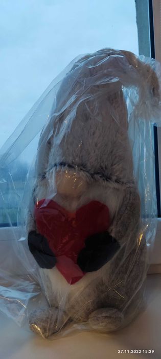 Krasnal z sercem 48cm