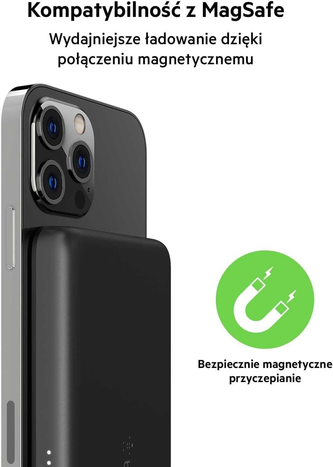 Powerbank Magnetyczny Belkin 2500 mAh czarny USB-C iPhone 13