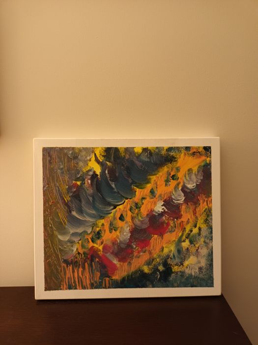 Quadro pintado a acrílico e óleo