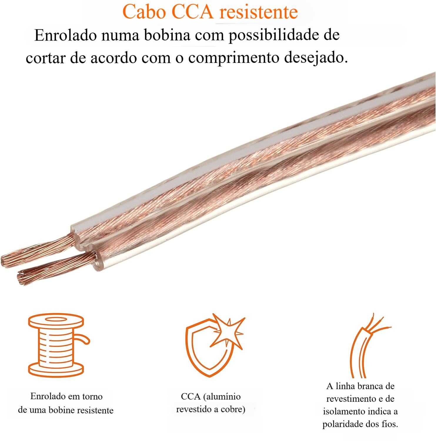 Cabo/de áudio/Em bronze/Colunas de som/Amplificadores/Recetores