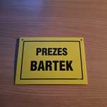 Plastikowa tabliczka pocztówka Prezes Bartek