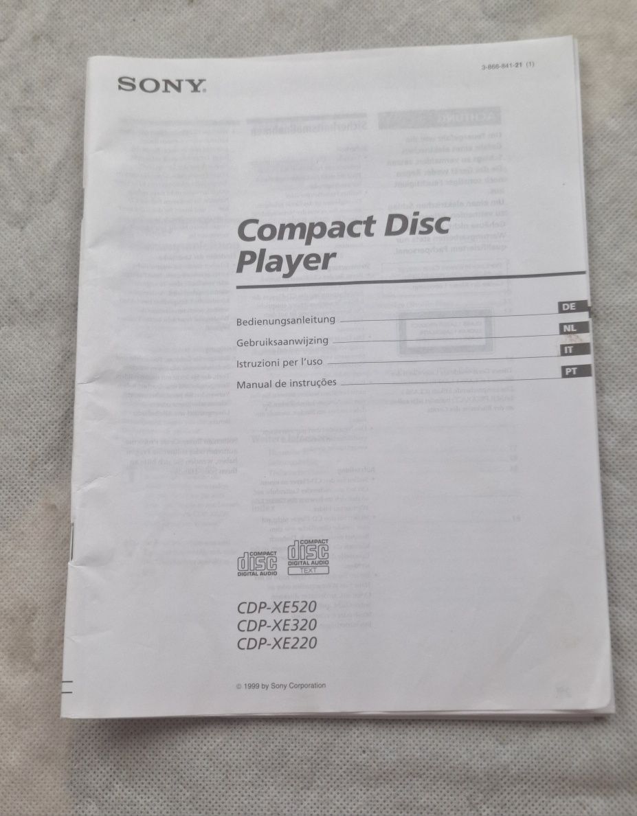 Instrukcja Odtwarzacz CD Sony CPD-XE220 XE320 520