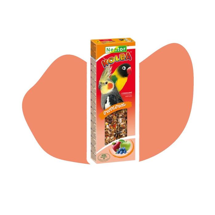 Nestor kolba Classic Średnie papugi Owocowa 2szt z owocami