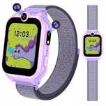 Smartwatch dla dzieci PTHTECHUS XA16 fioletowy GRY zegarek SIM