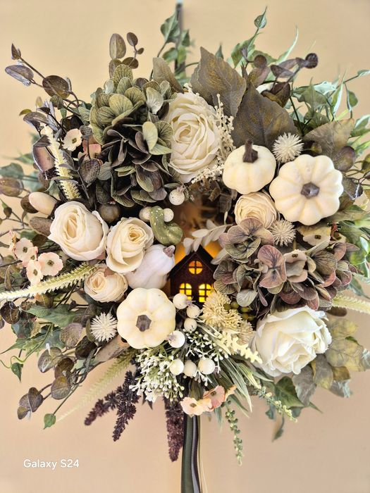 Wianek  na drzwi "Jesienny domek"