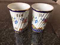 Copos médios de porcelana Limoges ELE e ELA