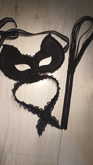 Набір аксесуарів з натуральної шкіри, маска, HANDMADE