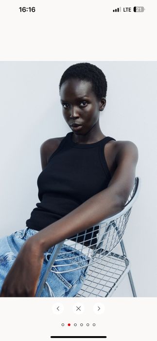 Базова майка в рубчик H&M  топ h&m