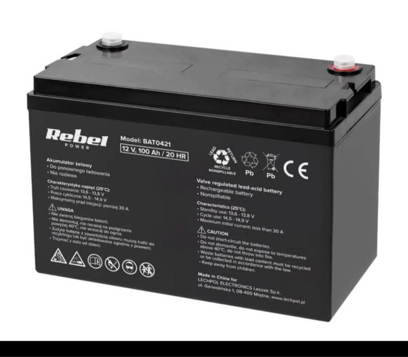 Комплект 1500 Е ДБЖ Volt Polska + 100Ач  Rebel AGM POLSKA