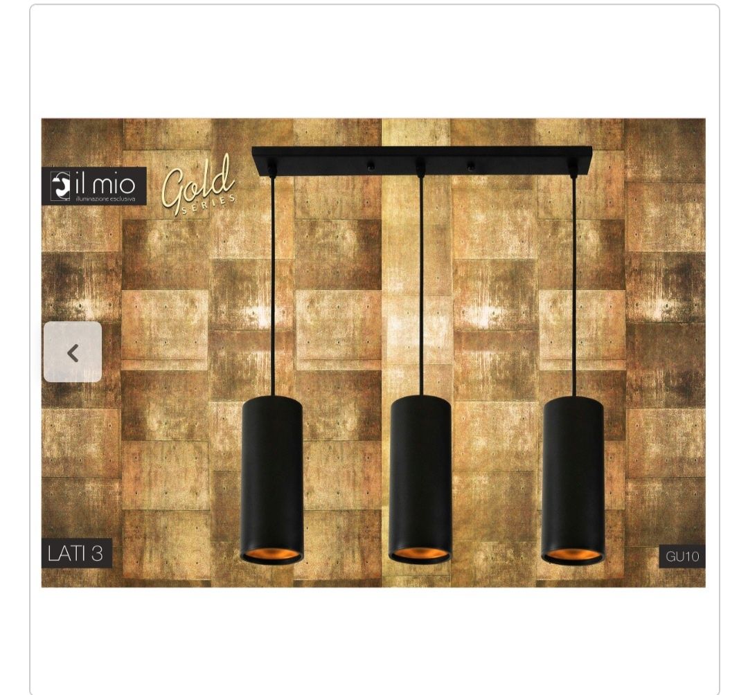 Lampa wisząca Lati czarna 3 x GU10 Il Mio