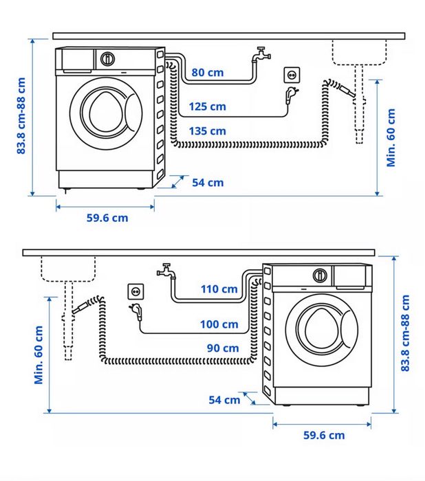 TVÄTTAD
Máquina de lavar roupa integrada, branco