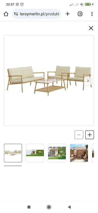 Meble ogrodowe zestaw aluminiowe zlozone jak nowe fotele lawa