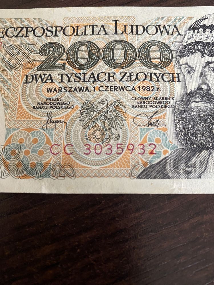 Banknot 2000 złotych 1982 rok seria CC PRL nowy