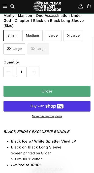 Camisola - Marilyn Manson (Oficial - Nova)