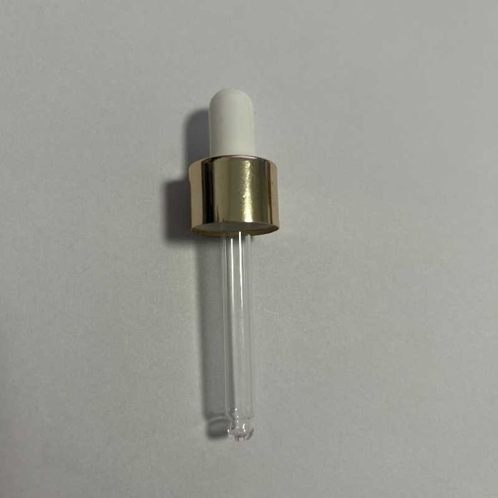 Pipeta szklana do butelki 10ml | Biała ze złotą obwódką opak. 2160szt