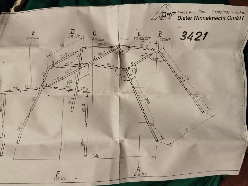 Namiot niemieckiej firmy DWT jak dawniej 2 os. wysoki z tropikiem