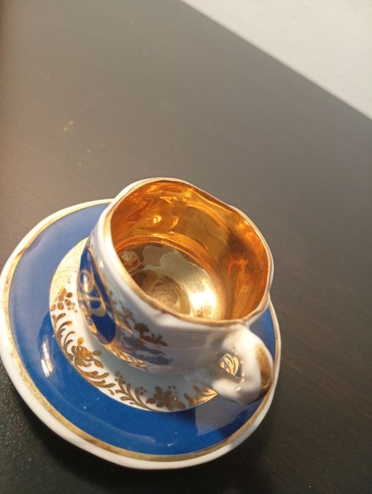 chavena e pires de porcelana de coleção -  Aveiro -  pintada a mão