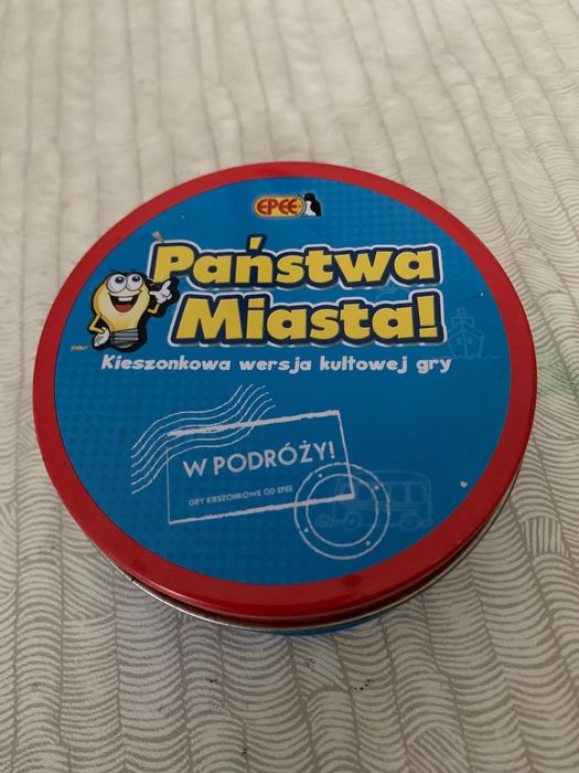 Gra kieszonkowa Państwa miasta w podróży od 7 lat puszka