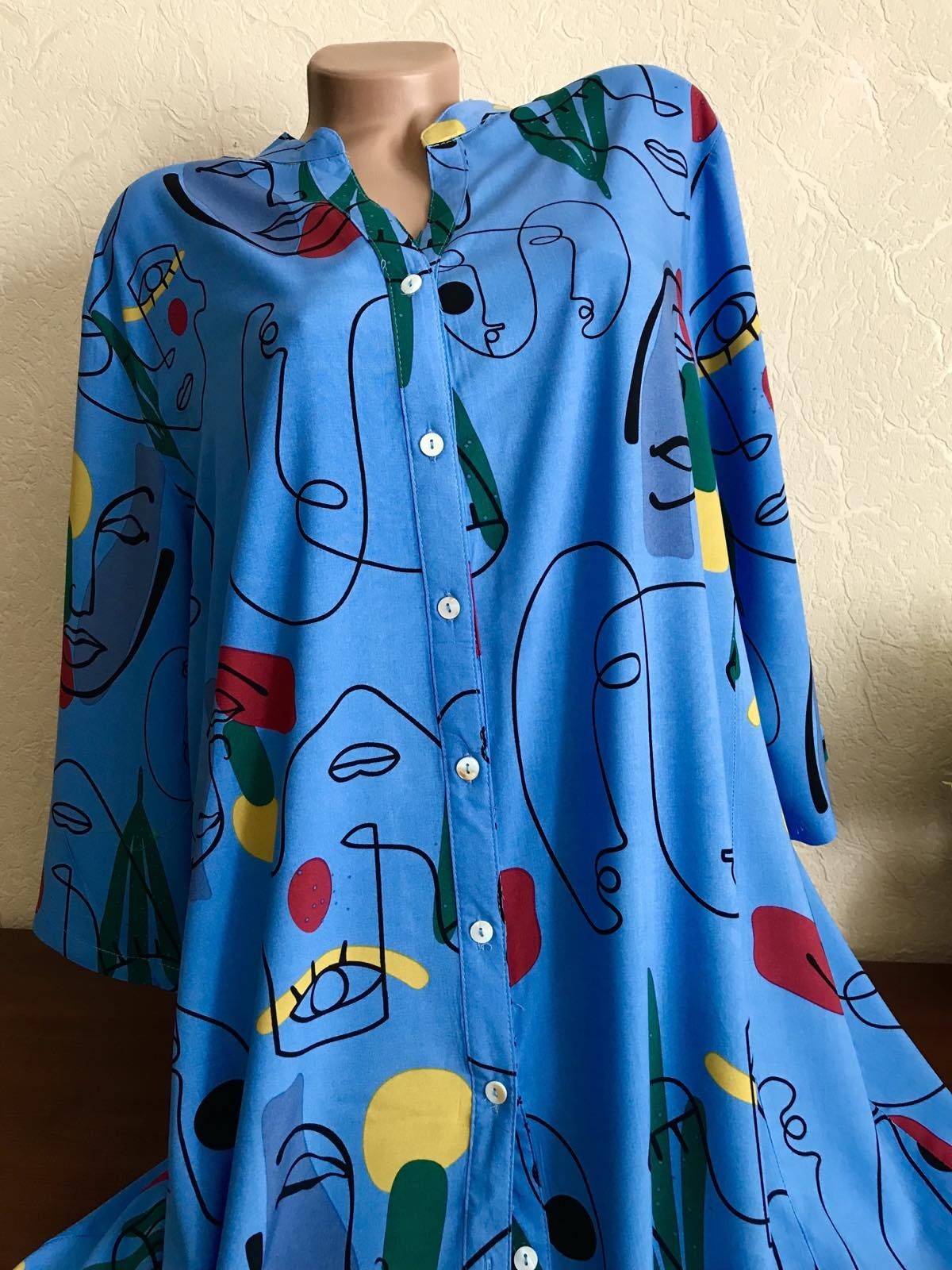 Классный летний кардиган рубашка-платье НАТУРАЛЬНЫЕ ткани 50-62р