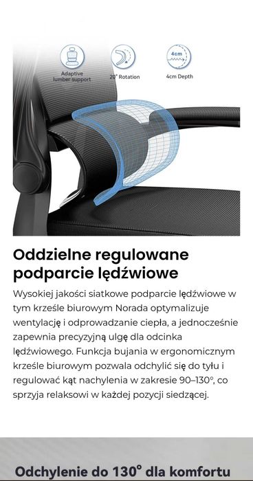 Krzesło biurowe ergonomiczne XL