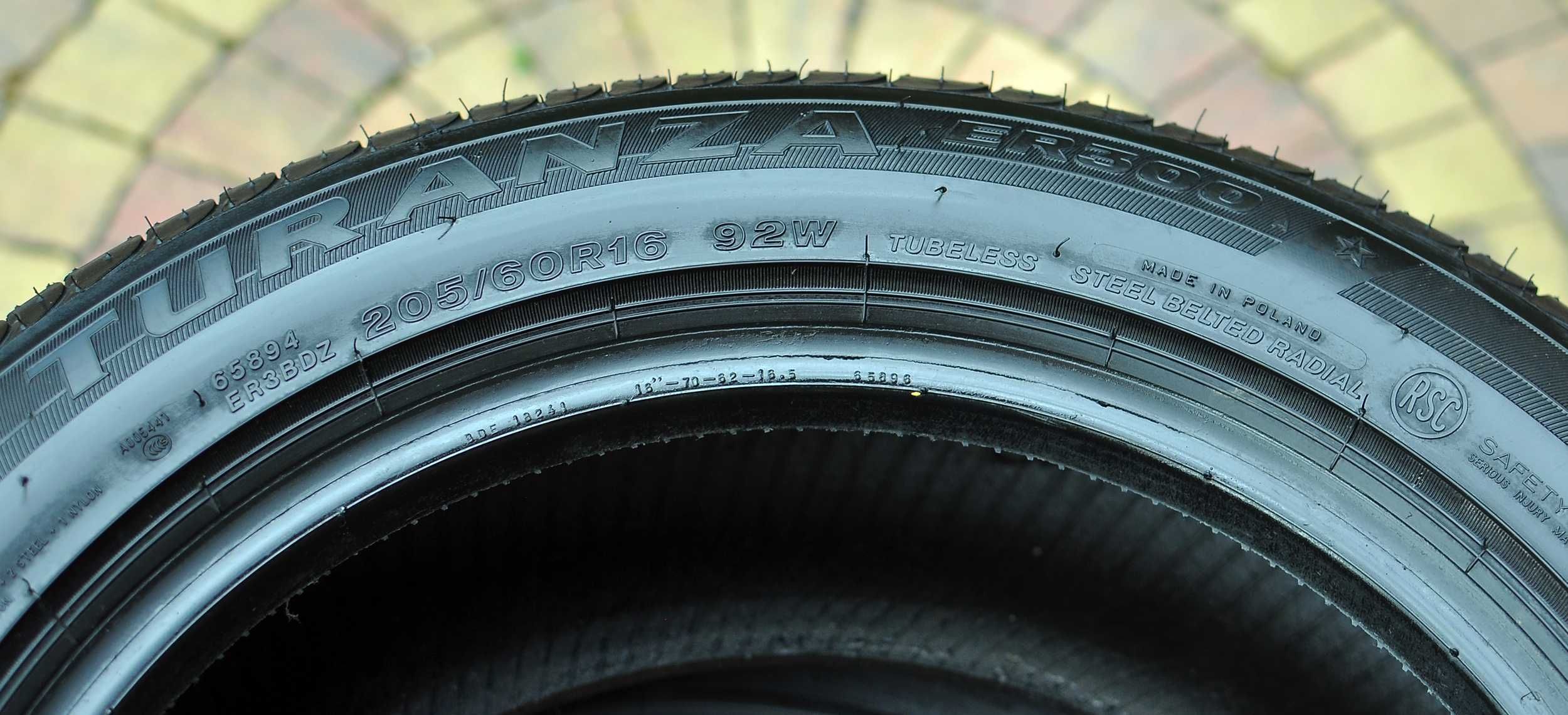 Opony Bridgestone Turanza ER300A 205/60R16 - 7 mm, 4szt RUN FLAT