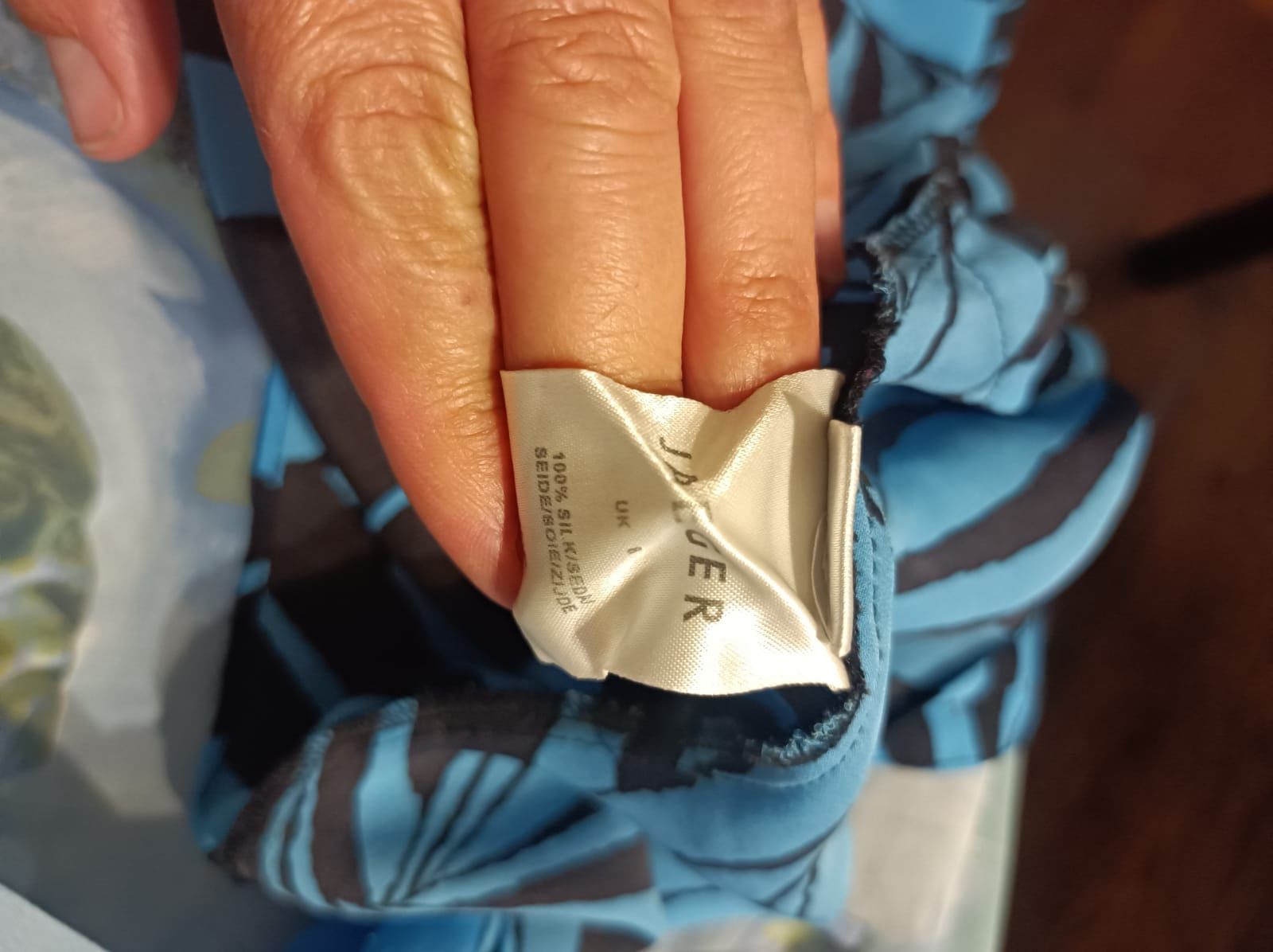 Jedwabna bluzka koszulowa z wiązaniem "Jaeger" S/M
