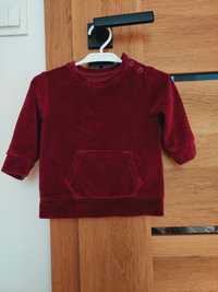 Bluza bordowa welurowa george 6-9m 74 cm