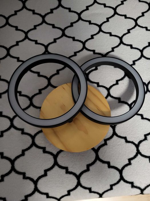 Kinkiet Rog czarny z drewnem LED Inspire