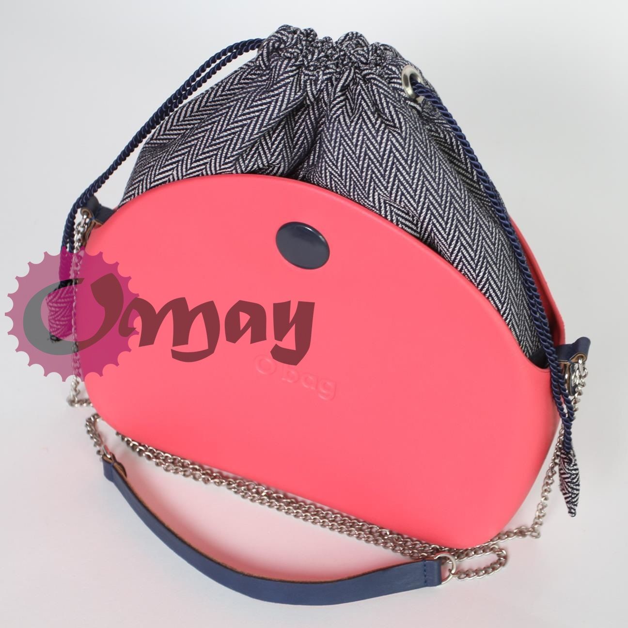 Granatowy organizer OBAG MOON LIGHT worek jodełka 2 kieszenie OMAY