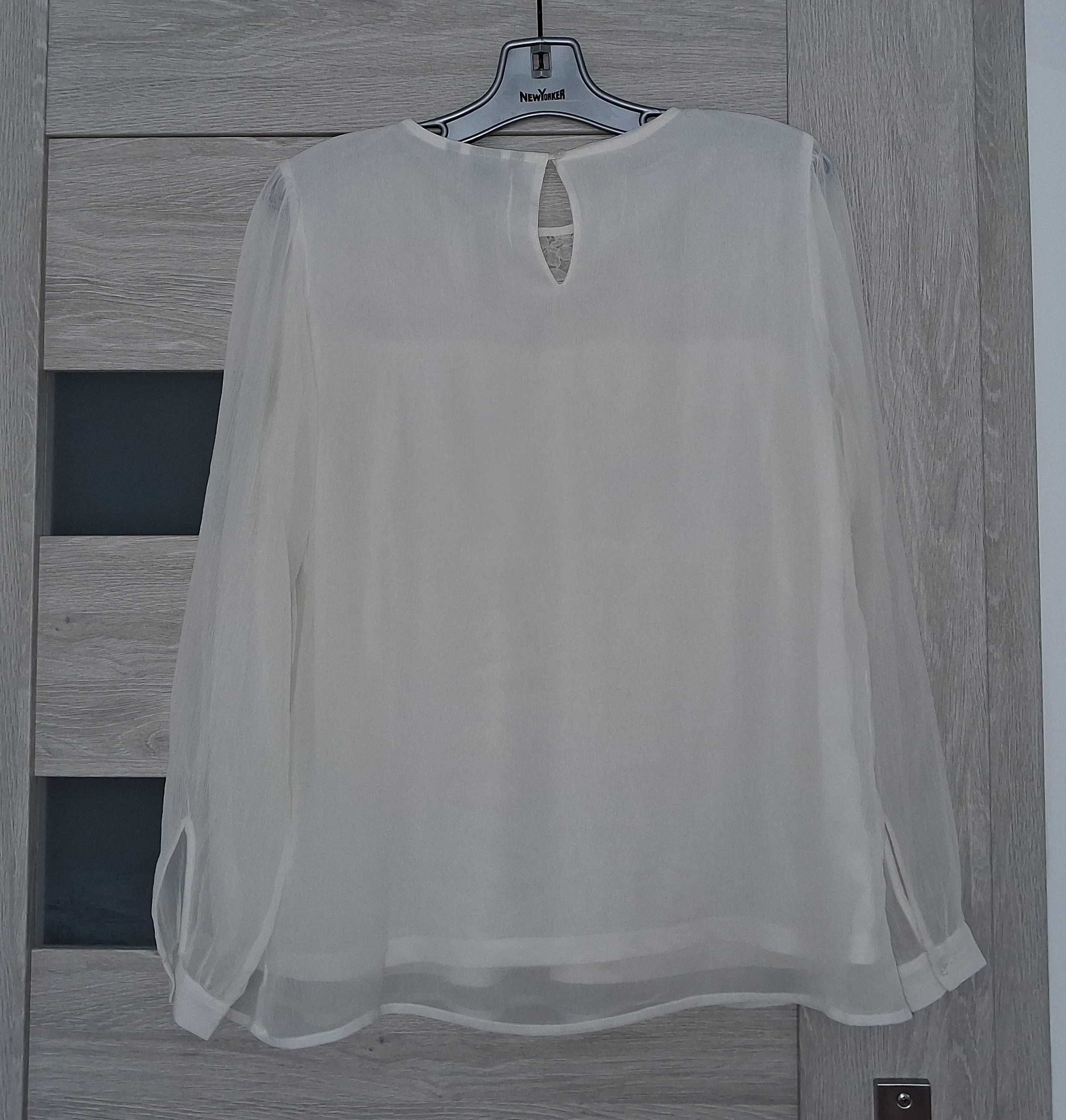 Śliczna Elegancka Biała Bluzka Bluzeczka H&M r. XL