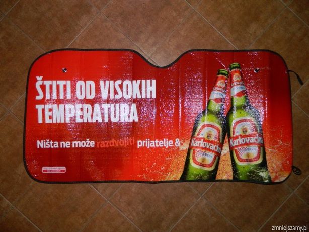 mata osłona na szybę samochodu przeciwsłoneczna reklama piwo Chorwacja