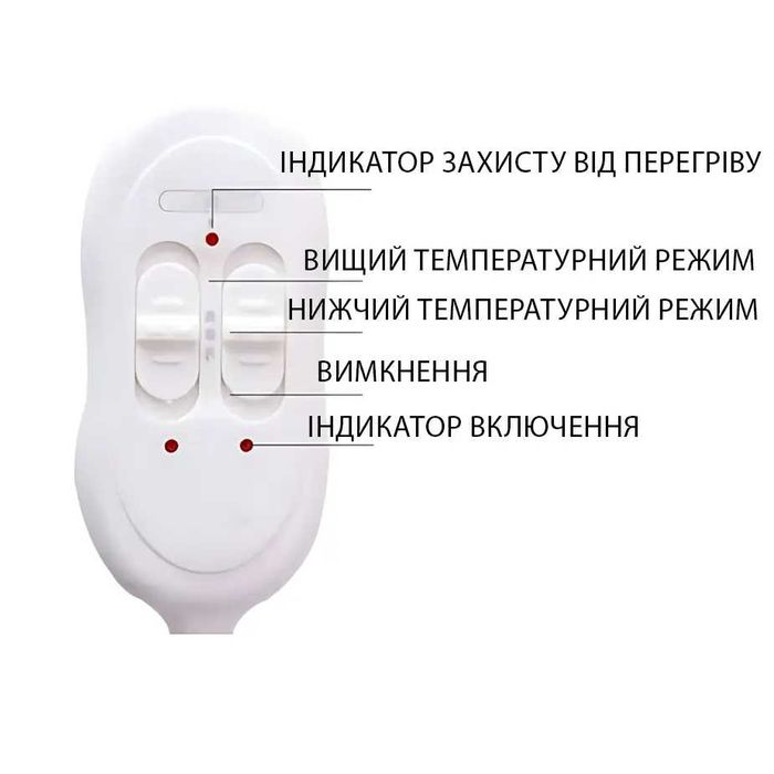 Электро простынь с 2-х зонным управлением обогревом 160х180см