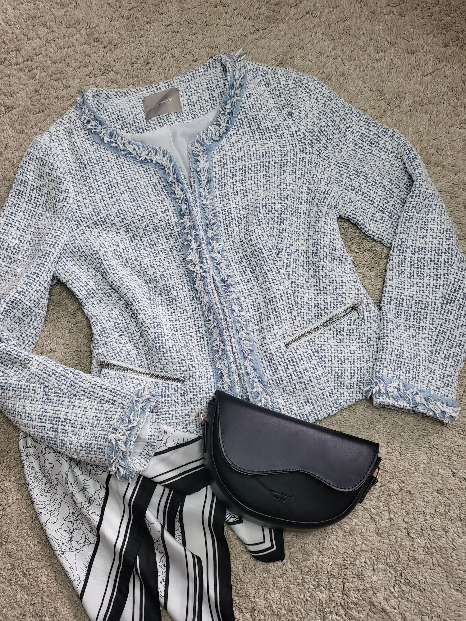 Marynarka w stylu vintage elegancka klasyczna do pracy biura wiosna