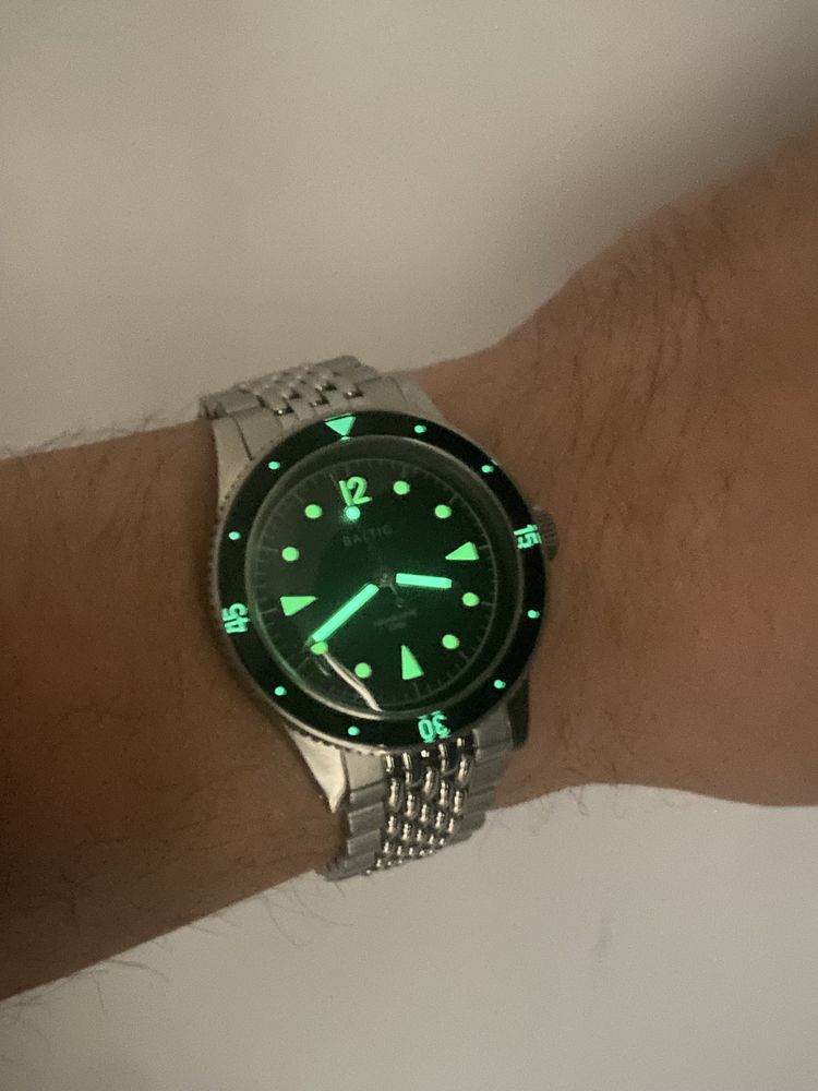 Baltic Aquascaphe cream classic, zegarek automatyczny, okazja!