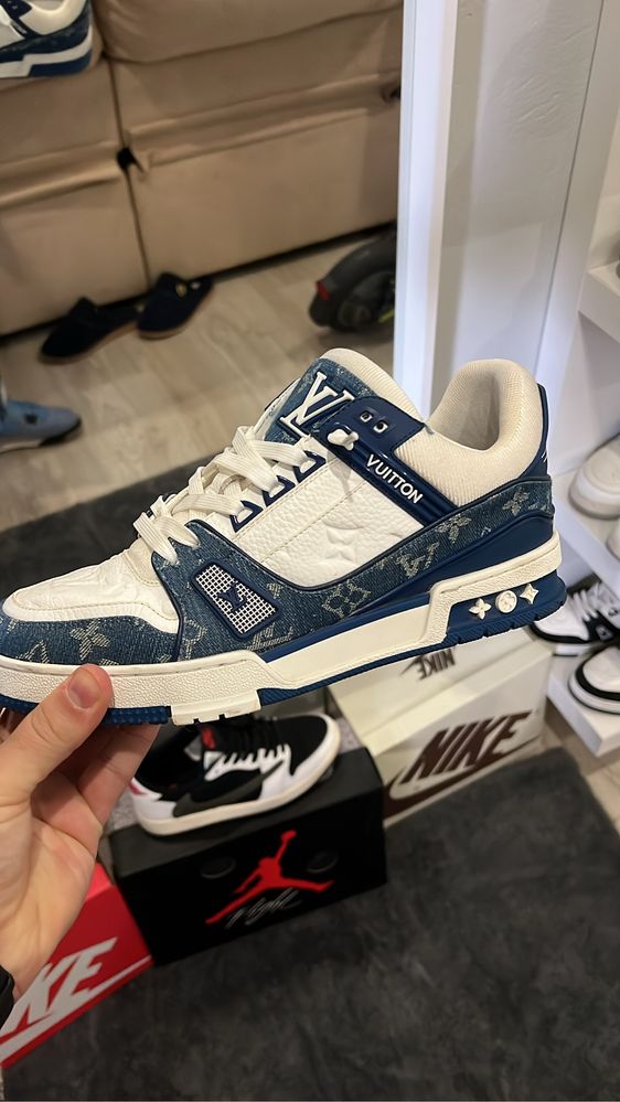 LV trainer denim blue